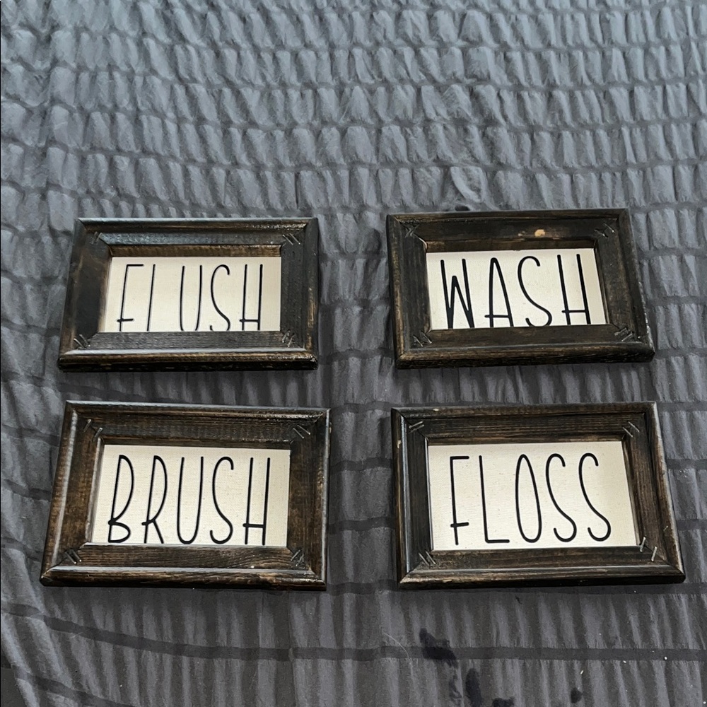 Set of 4 Bathroom Wall Signs